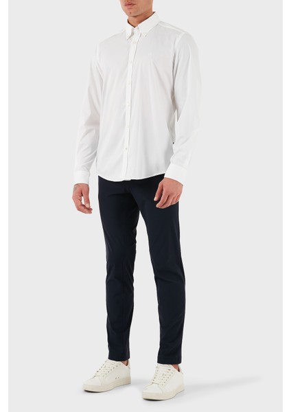 Pamuklu Slim Fit Düğmeli Yaka Uzun Kollu Gömlek Erkek Gömlek 50545227 100 fiyatları