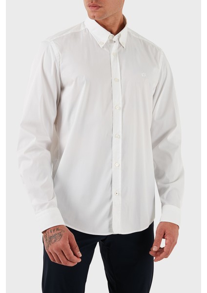 Pamuklu Slim Fit Düğmeli Yaka Uzun Kollu Gömlek Erkek Gömlek 50545227 100 fırsatları