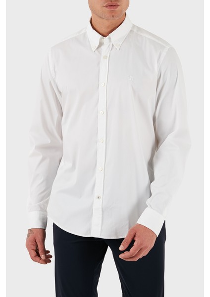 Pamuklu Slim Fit Düğmeli Yaka Uzun Kollu Gömlek Erkek Gömlek 50545227 100 indirimleri