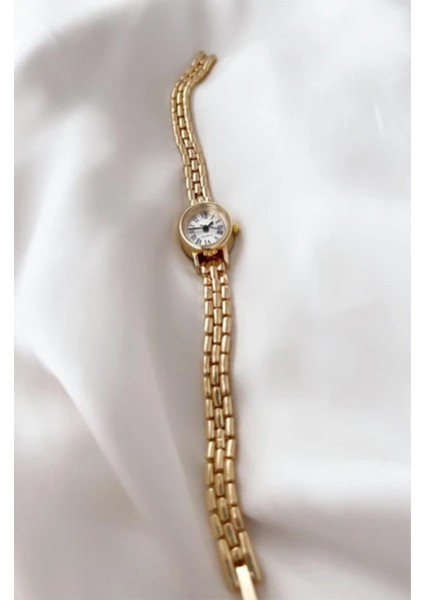 Munchies Gold Vintage Çelik Kordon Kadın Kol Saati