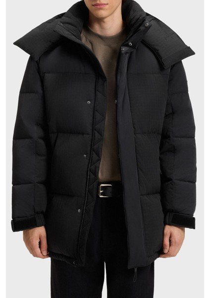 Kapitoneli Regular Fit Kapüşonlu Su Itici Mont Erkek Mont 50547890 001