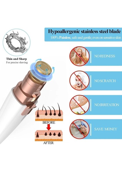 Şarjlı Yüz ve Kaş Epilatör, Tüy Alma ve Traş Makinesi Beyaz modelleri