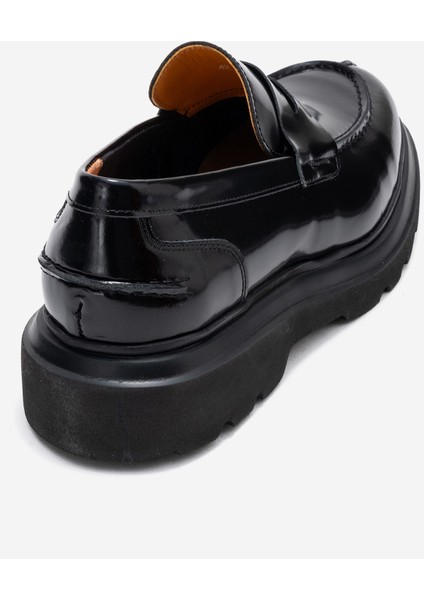 Erkek Kalın Taban Loafer Gerçek Deri Fr 244453 Siyah fırsatları