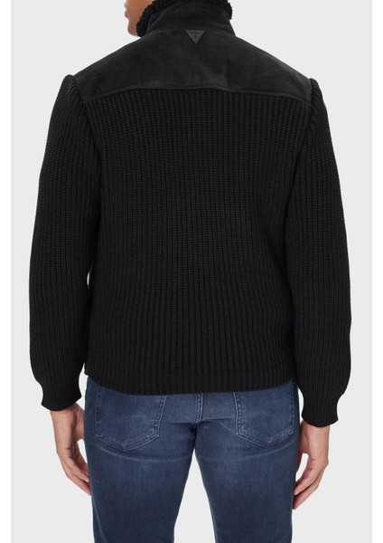 Ls Mn Suede Regular Fit Dik Yaka Örgü Detaylı Ceket M5BR79Z5570 Erkek Ceket M5BR79 Z5570 Jblk modelleri