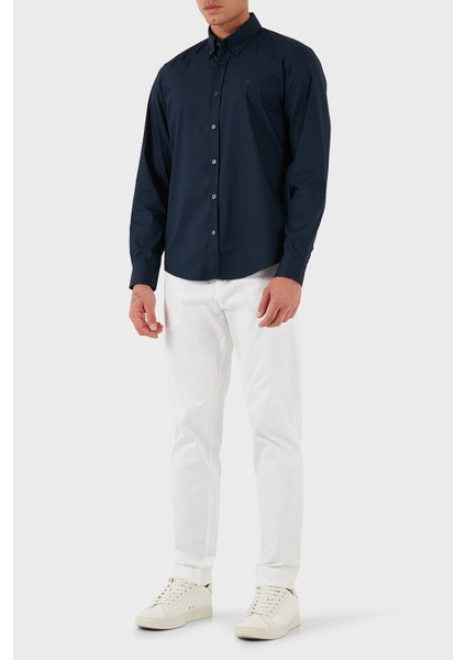 Pamuklu Slim Fit Düğmeli Yaka Uzun Kollu Gömlek Erkek Gömlek 50545227 404 fiyatları