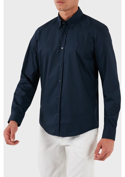 Pamuklu Slim Fit Düğmeli Yaka Uzun Kollu Gömlek Erkek Gömlek 50545227 404 indirimleri