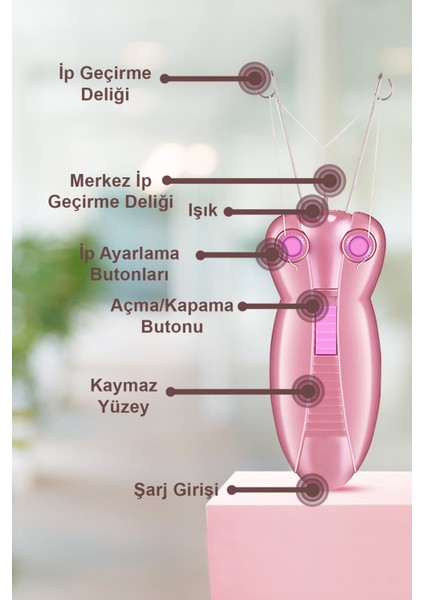 Pembe Elektrikli Ipli Epilasyon Cihazı Yüz Bacak Kol El Vücut Tüy Alma fiyatları