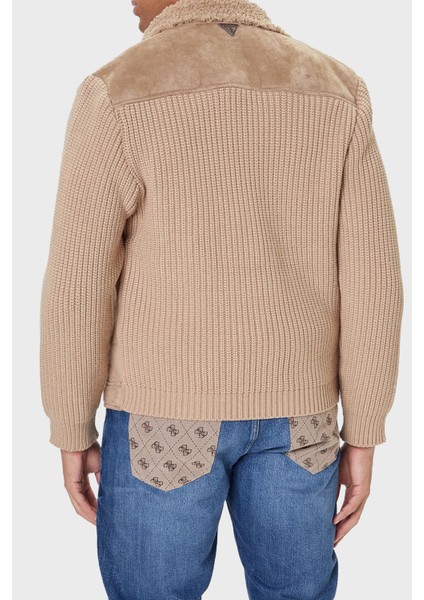 Ls Mn Suede Regular Fit Dik Yaka Örgü Detaylı Ceket M5BR79Z5570 Erkek Ceket M5BR79 Z5570 F13Q modelleri