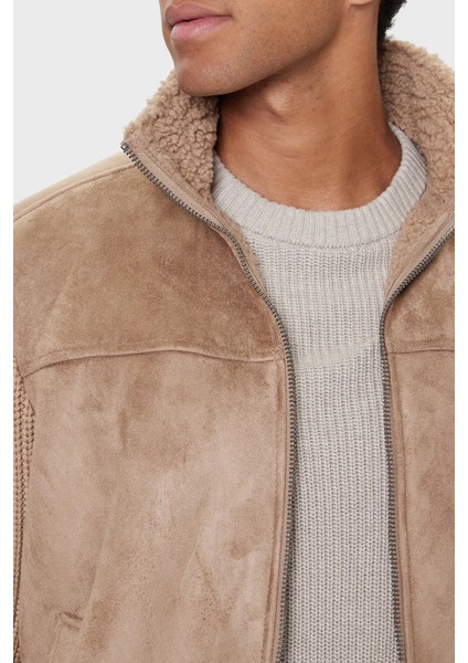 Ls Mn Suede Regular Fit Dik Yaka Örgü Detaylı Ceket M5BR79Z5570 Erkek Ceket M5BR79 Z5570 F13Q fırsatları