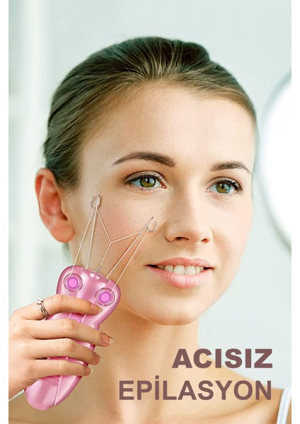 Pembe Elektrikli Ipli Epilasyon Cihazı Yüz Bacak Kol El Vücut Tüy Alma indirimleri
