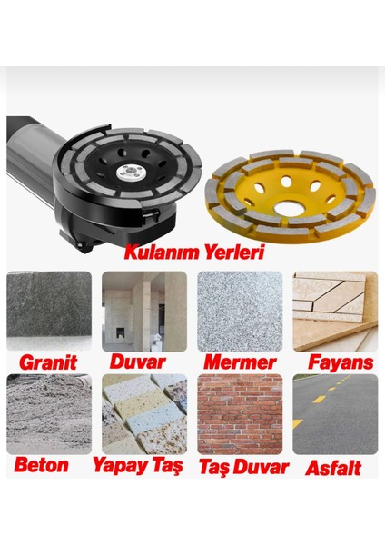 115 mm Beton Mermer Granit Taşlama Çanak Disk Yüzey Temizleme Çift Sıra Segmanlı modelleri