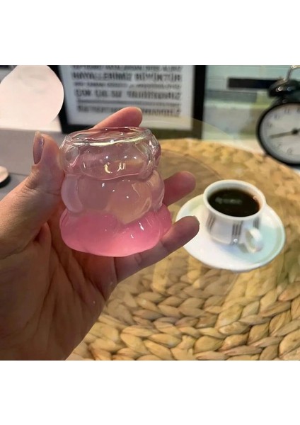 6’lı Kahve Yanı Üzüm Bardak Seti Bubble Bardak Bulut Bardak Sunum Bardağı 80 ml