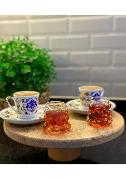 6’lı Kahve Yanı Üzüm Bardak Seti Bubble Bardak Bulut Bardak Sunum Bardağı 80 ml fırsatları