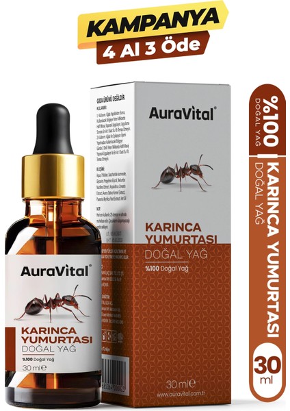 Doğal Karınca Yumurtası Yağı 30 ml Tüy Azaltıcı ve Cilt Bakım Ürünü