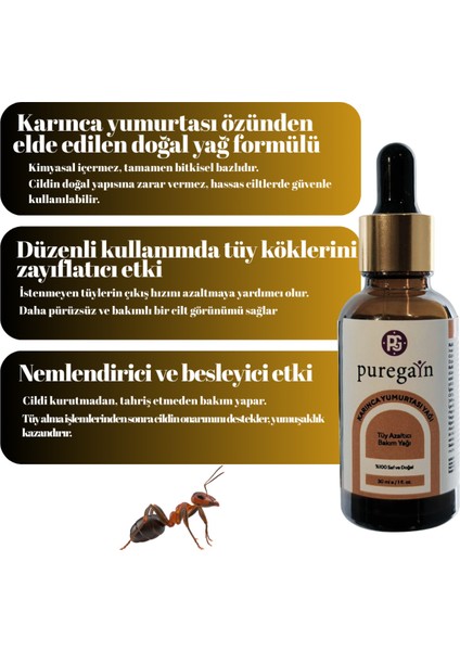 Doğal Tüy Azaltıcı Yağ 30 ml – Epilasyon Sonrası Cilt Bakımı fiyatları