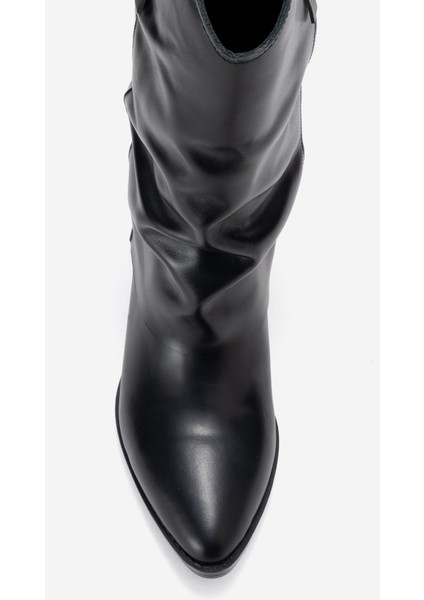 Kadın Geniş Kesim Kısa Topuklu Çizme Gerçek Deri Rg 3019 Siyah fiyatları