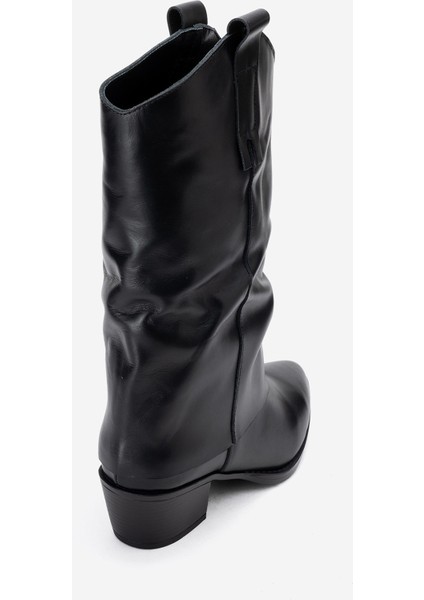 Kadın Geniş Kesim Kısa Topuklu Çizme Gerçek Deri Rg 3019 Siyah fırsatları