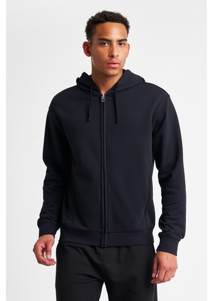 Erkek Fermuarlı Kapüşonlu Sweatshirt 25S-1263-25N