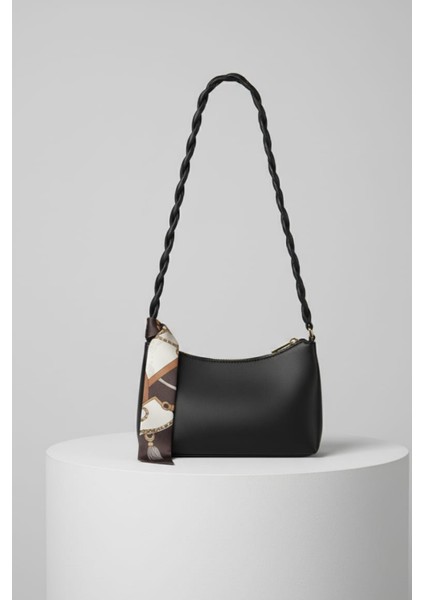 Kadın Fularlı Mini El ve Omuz Çantası