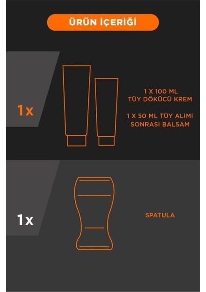 Erkekler Için Özel Bölgeler Tüy Dökücü Krem Seti 2'li, 100 ve 50 ml