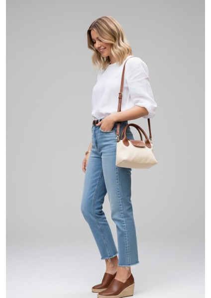 Kadın Hasır Kanvas Çapraz Askılı Mini El ve Omuz Çantası fiyatları