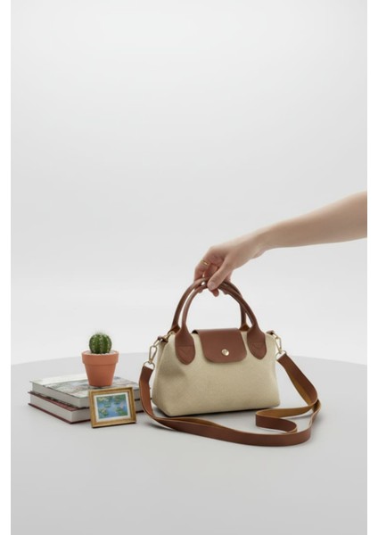 Kadın Hasır Kanvas Çapraz Askılı Mini El ve Omuz Çantası modelleri