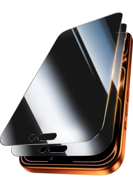 Apple iPhone 17 Pro Max Uyumlu 360 4 Way Privacy Temperli Cam Hayalet Ekran Koruyucu