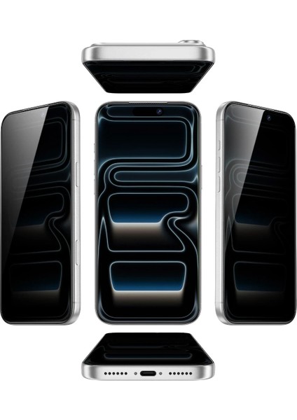 Apple iPhone 17 Pro Max Uyumlu 360 4 Way Privacy Temperli Cam Hayalet Ekran Koruyucu modelleri