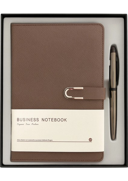 Kumaş Mıknatıs Kapaklı Kalemli Ajanda Günlük Not Defteri Notebook Kahve modelleri