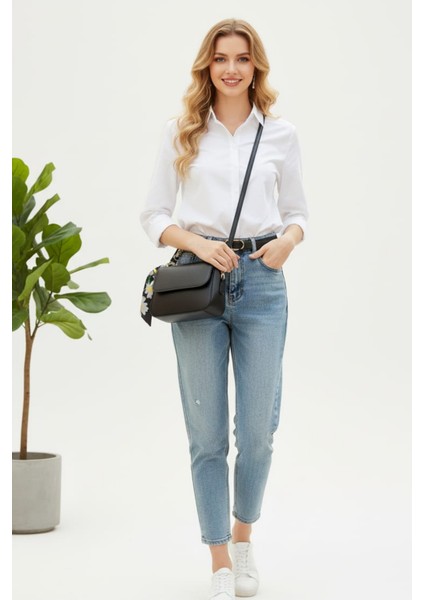 Kadın Siyah Fularlı El Çantası fırsatları