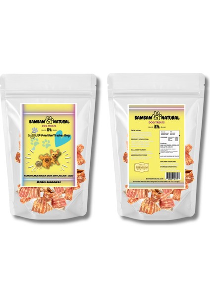 %100 Doğal Dana Gırtlak Parçaları Köpek Ödül Maması 100gr | Katkısız & Yüksek Proteinli Doğal Çiğneme Atıştırmalığı
