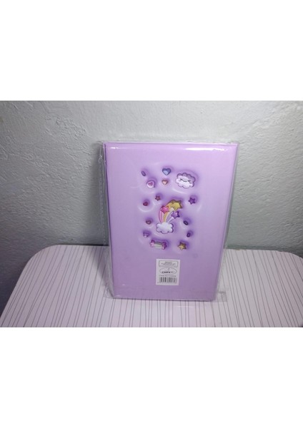 Puffy Kabartma Yüzey ( 14*20 Cm) 80 Yaprak Renkli Çizgili Hatıra Defteri ( Violet Unicorn ) fırsatları