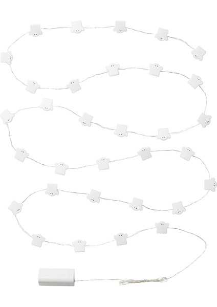 Aydınlatma zinciri, beyaz, 32'li, pilli