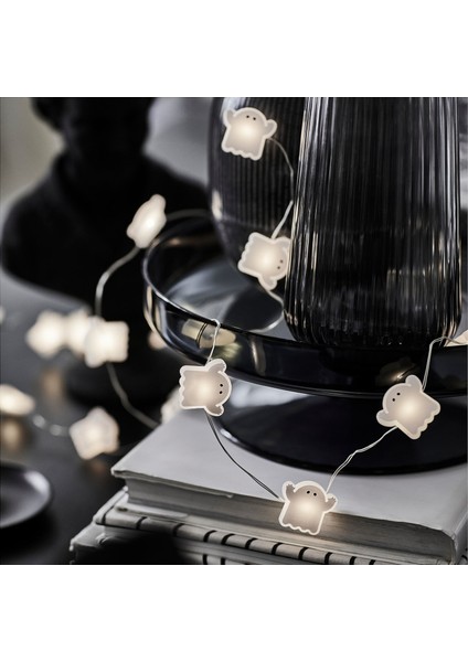 Aydınlatma zinciri, beyaz, 32'li, pilli modelleri