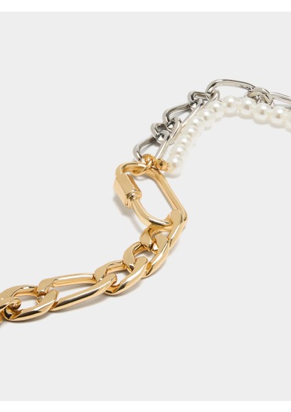 Iki Renkli Inci Görünümlü Bağlantılı Bileklik fiyatları
