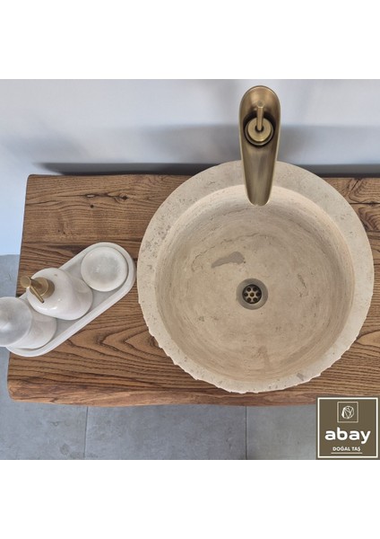 Traverten Dikey Patlatma Çanak Lavabo fiyatları