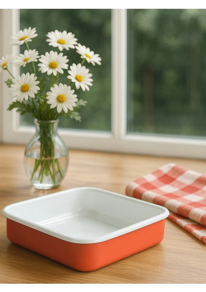 Emaye Kare Tepsi 20*20 cm