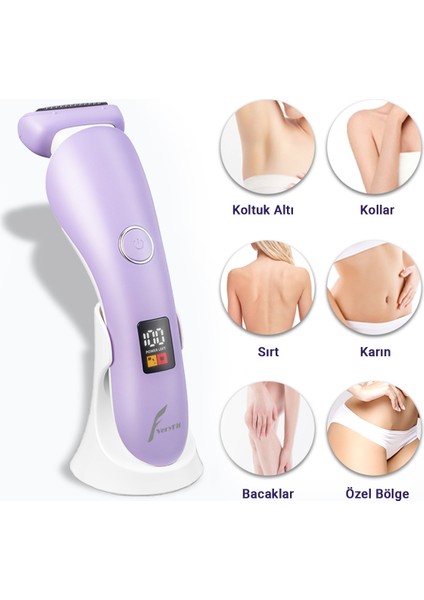 Su Geçirmez 3'ü Birlikte Epilatör Bacak, Sırt, Yüz ve Bikini Bölgesi Için Kadın Tıraş Makinesi