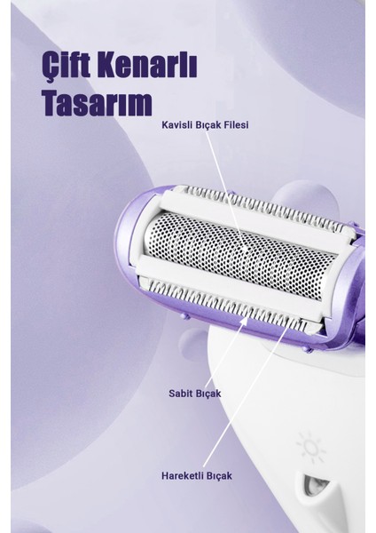 Su Geçirmez 3'ü Birlikte Epilatör Bacak, Sırt, Yüz ve Bikini Bölgesi Için Kadın Tıraş Makinesi fiyatları