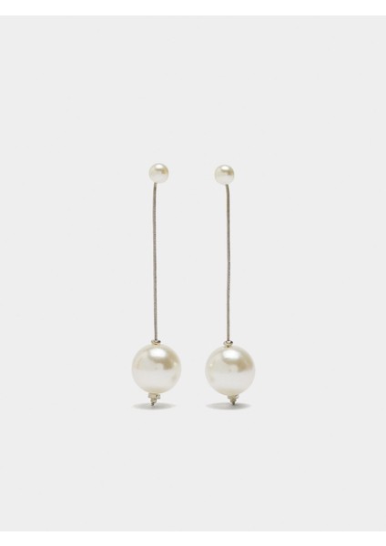 Inci Görünümlü Uzun Küpe