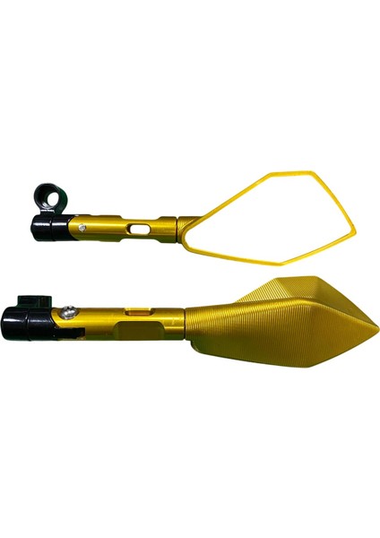 Alüminyum Cnc Motosiklet Aynası Sarı (8MM/10MM/TERS 10MM)