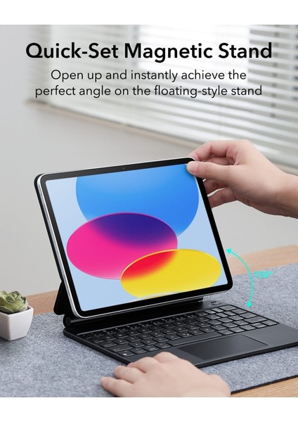 Apple iPad 11. Nesil A16 11 Inc 2025 Rebound Magnetic Aydınlatmalı Klavyeli Kılıf A3354 A3355 modelleri