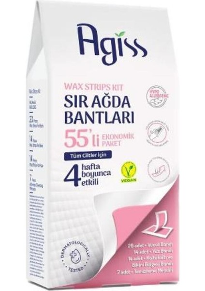 Ekonomik Paket, 55'li Sir Ağda Bandı, Tüm Ciltler Için Güzel ve Rahat Kullanım