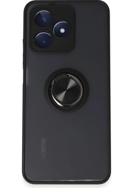 Realme C53 Kılıf Montreal Yüzüklü Silikon Kapak - Siyah