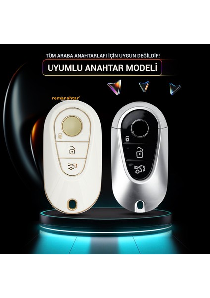 Maybach 3 Buton Smart Nano Anahtar Kılıfı - Beyaz fiyatları