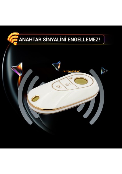 Maybach 3 Buton Smart Nano Anahtar Kılıfı - Beyaz modelleri