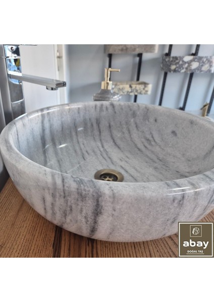 Grili Beyaz Mermer Çanak Lavabo modelleri