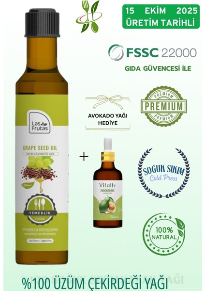 Yemeklik Üzüm Çekirdeği Yağı 250 ml