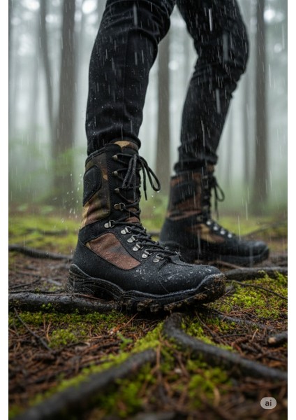 Strike Bağcıklı Günlük Erkek Askeri Postal Bot Siyah Haki fırsatları