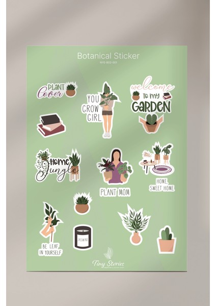 Bitki Sticker Seti - 2 Sayfa modelleri